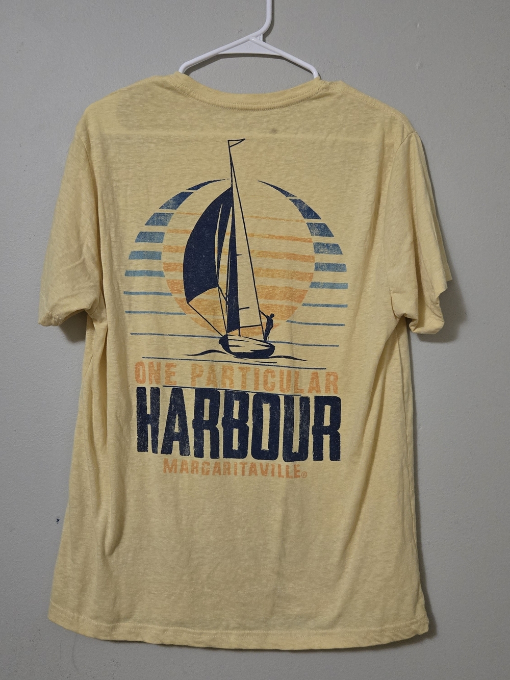 Margaritaville Yellow Short-Sleeve Harbour Sailboat Graphic Tee